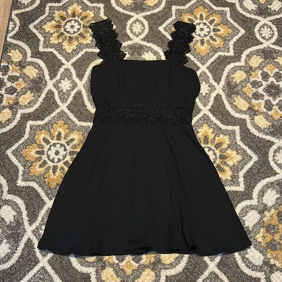 Lulus Visual Treat Black Lace Skater Dress - Picture 2 of 3